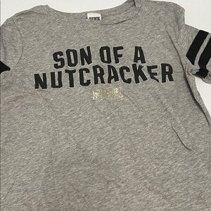 Victoria's Secret Gray Tee with Black Text